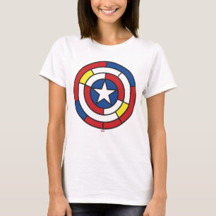 Captain America De Stijl Abstract Shield T-Shirt