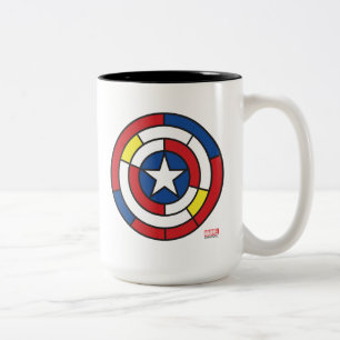 Captain America De Stijl Abstract Shield Two-Tone Coffee Mug