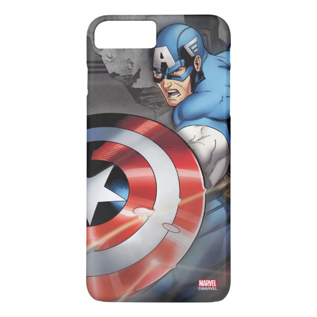 Captain America Deflecting Attack Case-Mate iPhone Case (Back)
