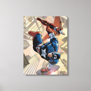 Captain America & Falcon Comic Panel Canvas Print