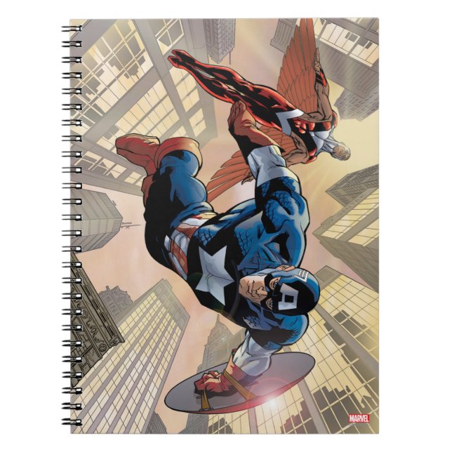 Captain America & Falcon Comic Panel Notebook (Front)