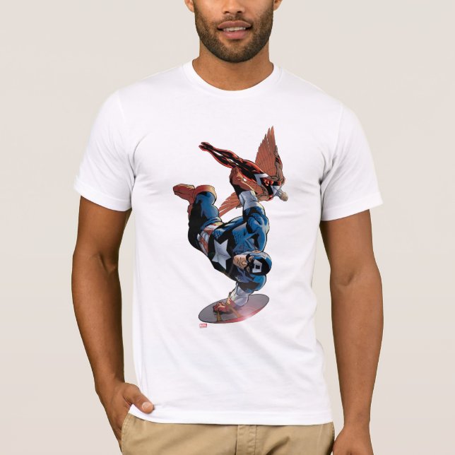 Captain America & Falcon Comic Panel T-Shirt (Front)