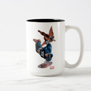 Captain America & Falcon Comic Panel Two-Tone Coffee Mug