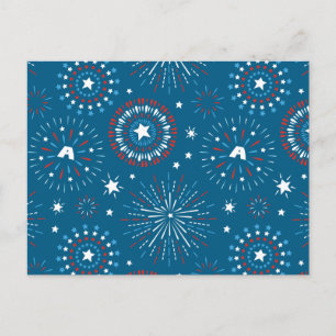 Captain America Fireworks Pattern Postcard
