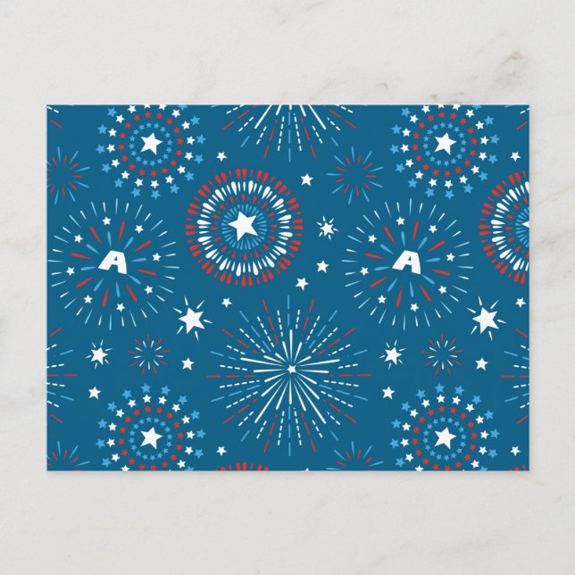 Captain America Fireworks Pattern Postcard (Front)