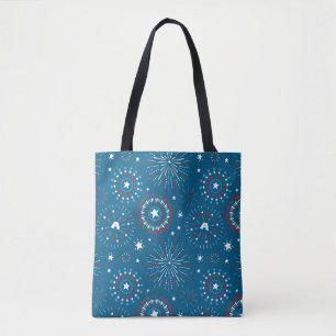 Captain America Fireworks Pattern Tote Bag