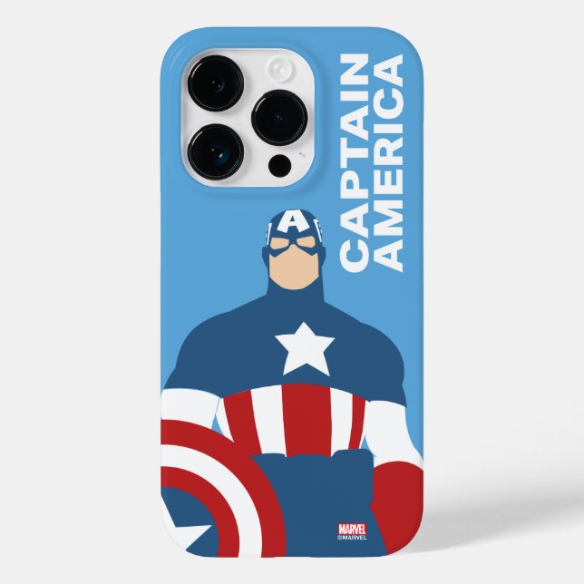 Captain America Flat Colour Character Art Case-Mate iPhone Case (Back)