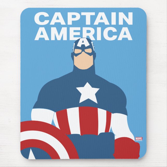 Captain America Flat Colour Character Art Mouse Pad (Front)