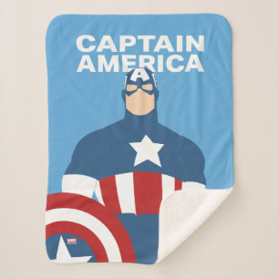 Captain America Flat Colour Character Art Sherpa Blanket