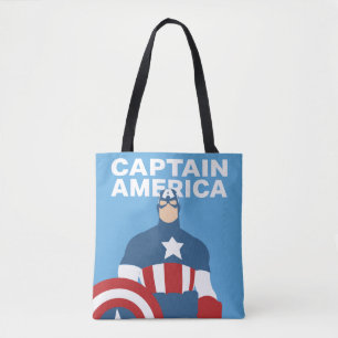 Captain America Flat Colour Character Art Tote Bag