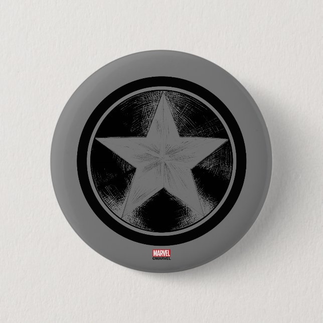 Captain America Grunge Shield 2 Inch Round Button (Front)