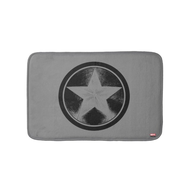 Captain America Grunge Shield Bath Mat (Front)