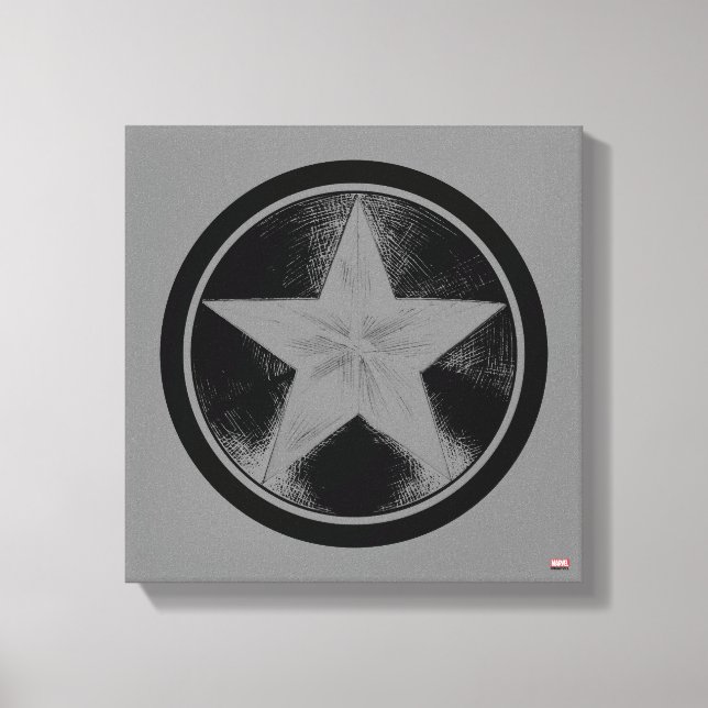 Captain America Grunge Shield Canvas Print (Front)