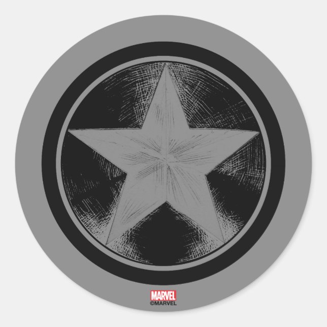 Captain America Grunge Shield Classic Round Sticker (Front)