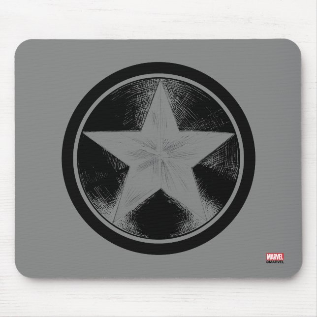 Captain America Grunge Shield Mouse Pad (Front)