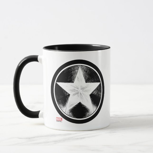 Captain America Grunge Shield Mug (Left)