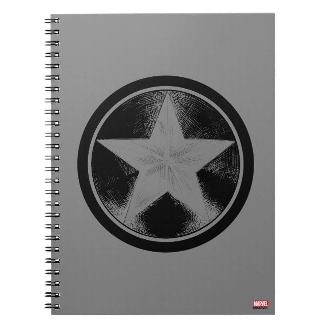 Captain America Grunge Shield Notebook (Front)