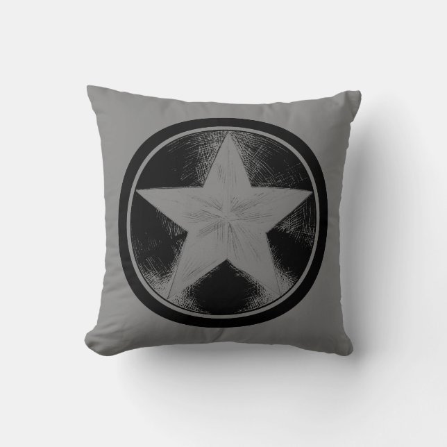 Captain America Grunge Shield Throw Pillow (Front)