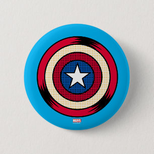 Captain America Halftone Shield 2 Inch Round Button