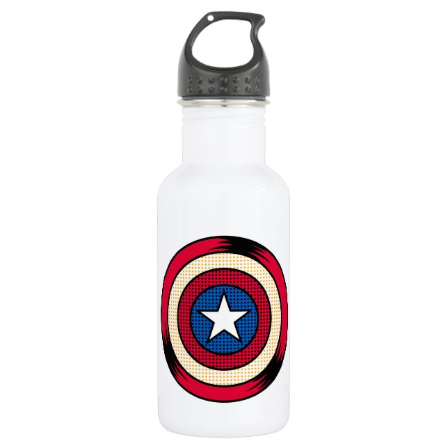 Captain America Halftone Shield 532 Ml Water Bottle (Front)