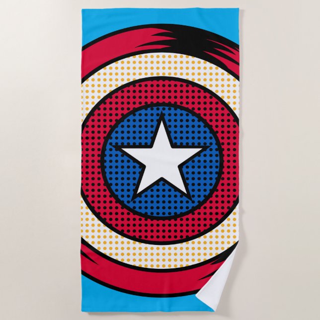 Captain America Halftone Shield Beach Towel (Front)