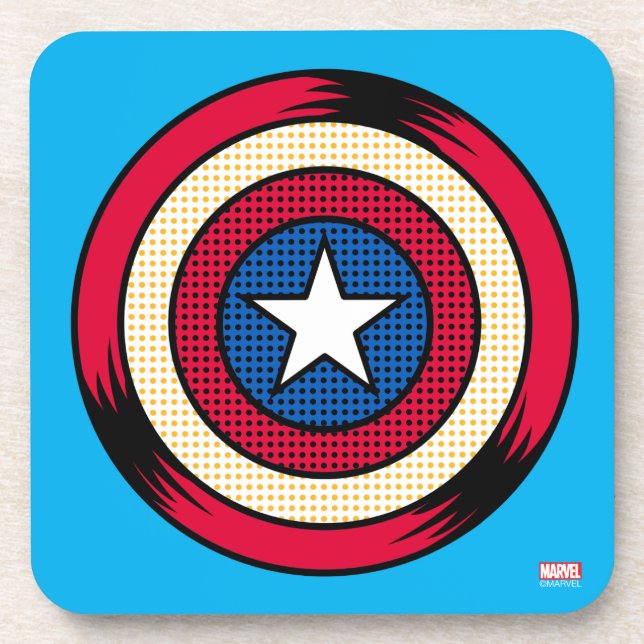 Captain America Halftone Shield Coaster (Front)