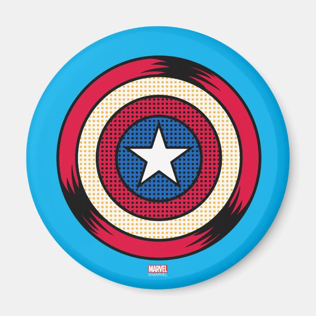 Captain America Halftone Shield Magnet (Front)