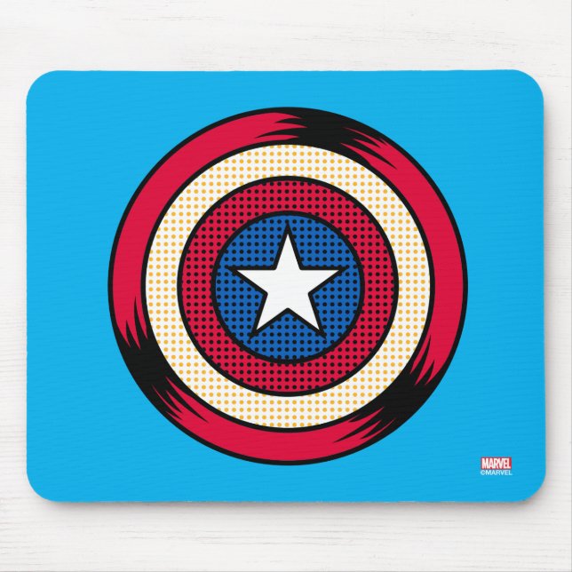 Captain America Halftone Shield Mouse Pad (Front)