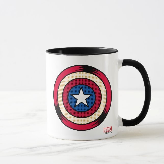 Captain America Halftone Shield Mug (Right)