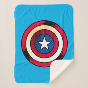 Captain America Halftone Shield Sherpa Blanket