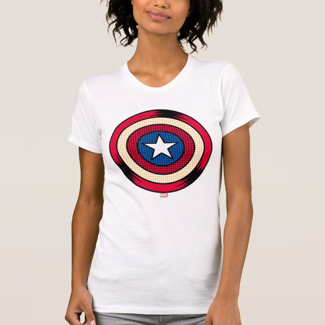 Captain America Halftone Shield T-Shirt (Front)