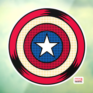 Captain America Halftone Shield Window Cling