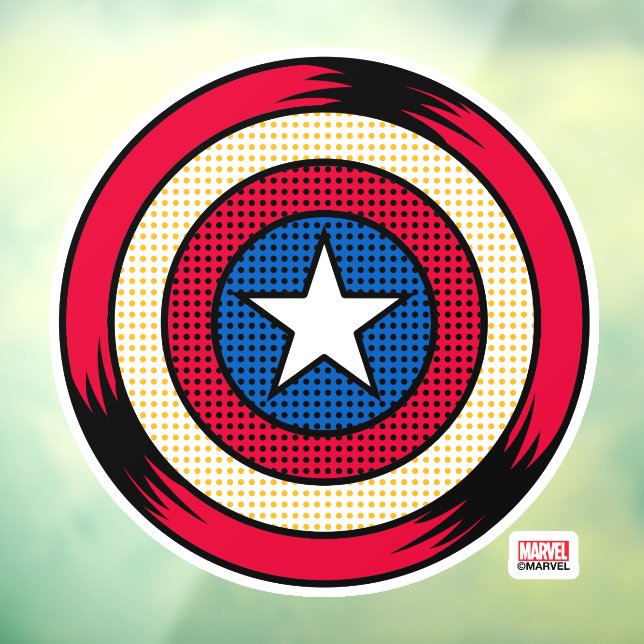 Captain America Halftone Shield Window Cling (Sheet 3)