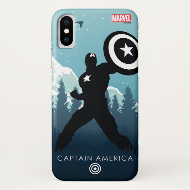 Captain America Heroic Silhouette Case-Mate iPhone Case (Back)