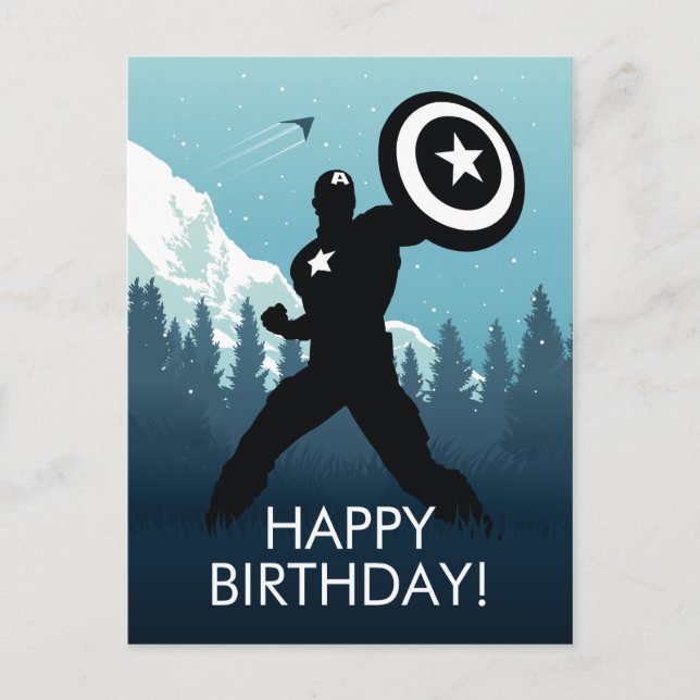 Captain America Heroic Silhouette Postcard (Front)