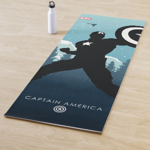 Captain America Heroic Silhouette Yoga Mat