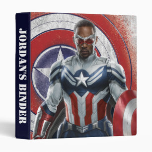 Captain America Holding Shield With Wings Down Binder