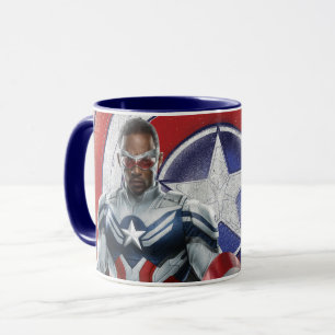 Captain America Holding Shield With Wings Down Mug