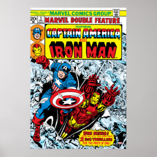Captain America & Iron Man Marvel Double Feature Poster