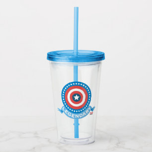 Captain America "Legendary" Patriotic Shield Acrylic Tumbler