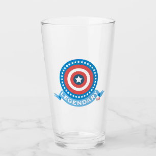 Captain America "Legendary" Patriotic Shield Glass