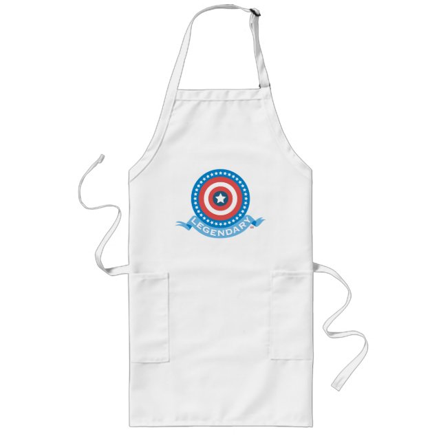 Captain America "Legendary" Patriotic Shield Long Apron (Front)