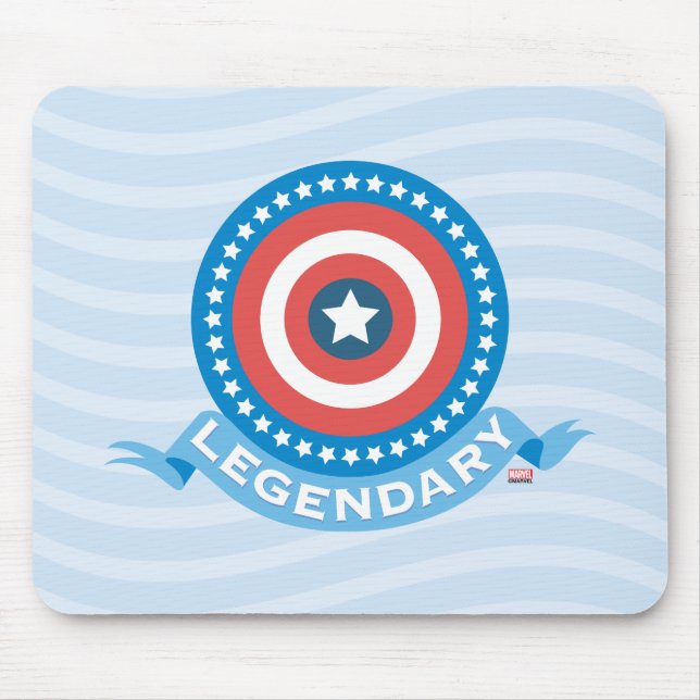 Captain America "Legendary" Patriotic Shield Mouse Pad (Front)