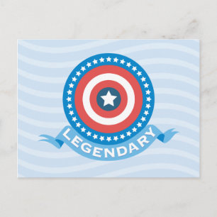 Captain America "Legendary" Patriotic Shield Postcard