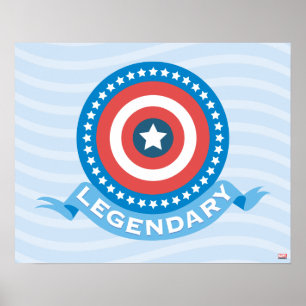 Captain America "Legendary" Patriotic Shield Poster