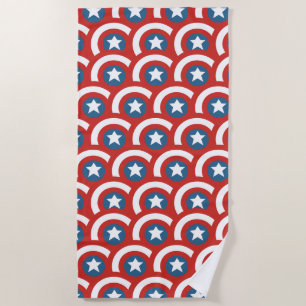 Captain America Overlapping Shield Pattern Beach Towel