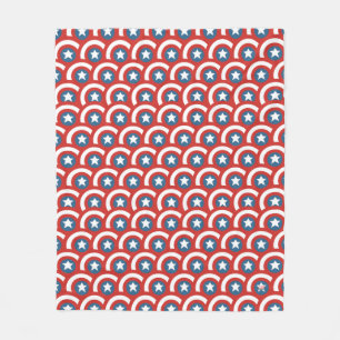 Captain America Overlapping Shield Pattern Fleece Blanket