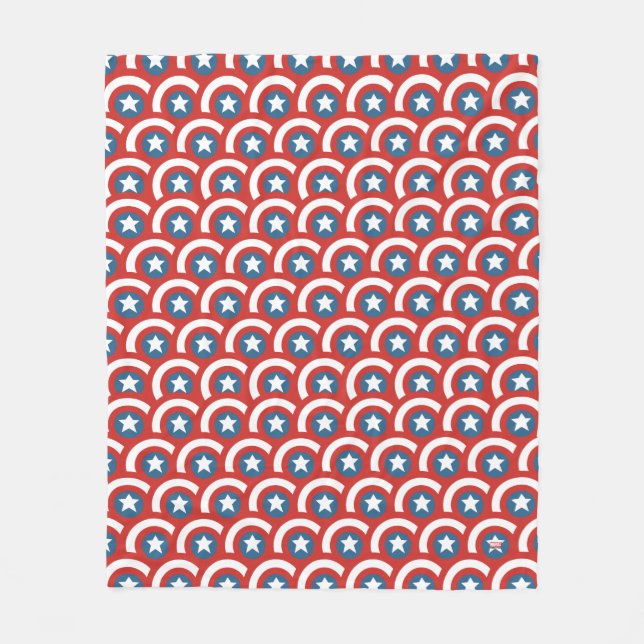 Captain America Overlapping Shield Pattern Fleece Blanket (Front)
