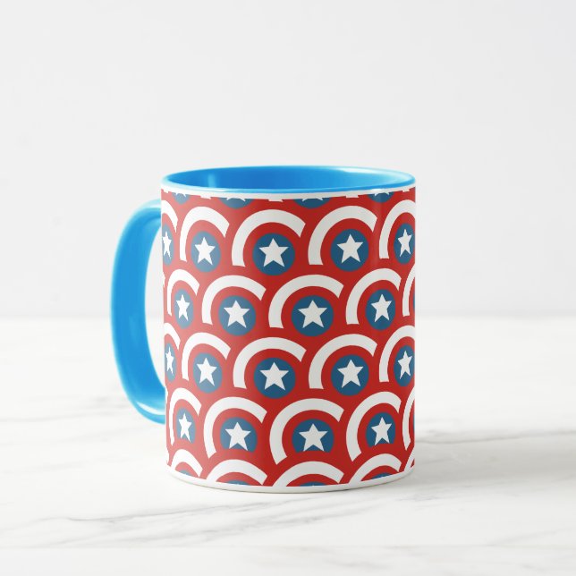 Captain America Overlapping Shield Pattern Mug (Front Left)
