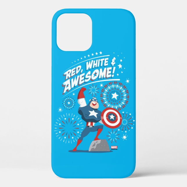 Captain America "Red, White, & Awesome!" Case-Mate iPhone Case (Back)